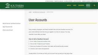 User Accounts | Southern Adventist University