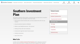Southern Investment Plan - Investors - Southern Company