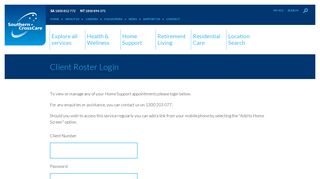 Client Roster Login – Southern Cross Care