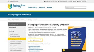 Managing your enrolment with My Enrolment - Southern Cross ...