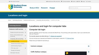 Locations and login - Southern Cross University