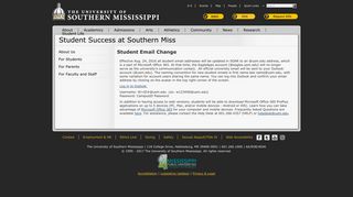 Student Email Change | Student Success at Southern Miss