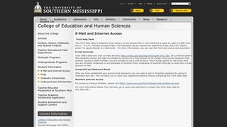 E-Mail and Internet Access - The University of Southern Mississippi