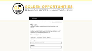 Sign In - The University of Southern Mississippi Scholarships