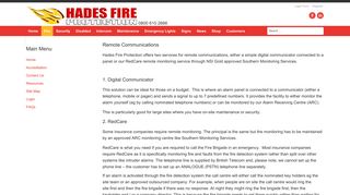 Remote Monitoring - Hades Fire Protection
