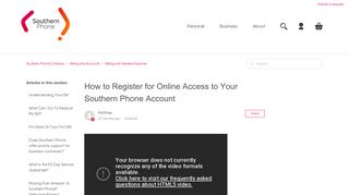How to Register for Online Access to Your Southern Phone Account ...