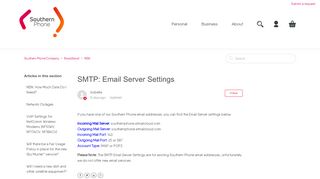 SMTP: Email Server Settings – Southern Phone Company
