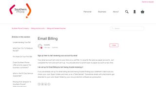 Email Billing – Southern Phone Company