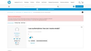 i use southernphone. how can i receive emails? - HP Support ...