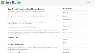 Southern Company Email Login Page URL 2019 | iEmailLogin