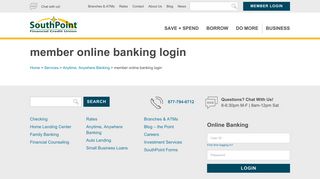 member online banking login - SouthPoint Financial Credit Union