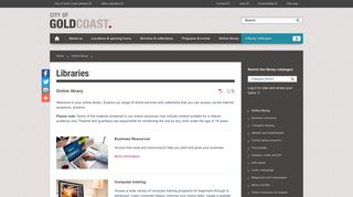 City of Gold Coast | Libraries | Online library