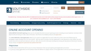 Southside Bank - Online Account Opening