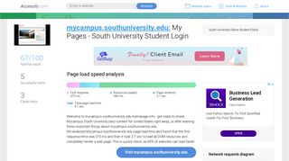 Access mycampus.southuniversity.edu. My Pages - South University ...