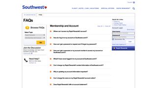 Membership and Account - Southwest Airlines