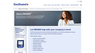 About SWABIZ - Southwest Airlines