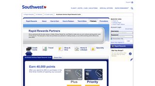 Southwest Airlines Rapid Rewards Cards - Rapid Rewards Partners ...