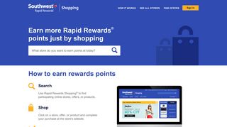 Southwest Airlines Rapid Rewards Shopping: Shop Online & Earn ...