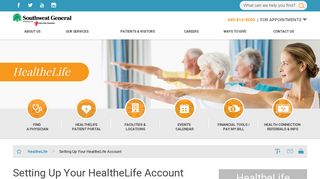 Setting Up Your HealtheLife Account | Southwest General Health Center