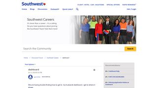 dashboard - The Southwest Airlines Community