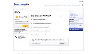 Once Onboard A WiFi Aircraft - Southwest Airlines