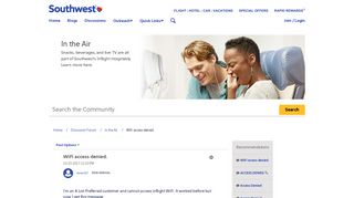 WiFi access denied. - The Southwest Airlines Community