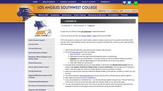 Logging In | Los Angeles Southwest College LASC