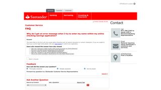 Why do I get an error message when I try to enter my ... - Santander Bank