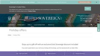 Luxury Holiday Deals and Offers 2019/2020 | SAVE £100 | Sovereign