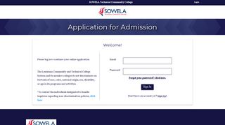 SOWELA | Login - Application for Admission