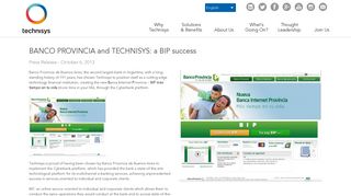 BANCO PROVINCIA and TECHNISYS: a BIP success | Technisys