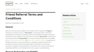 Friend Referral Terms and Conditions – Soylent FAQ