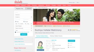 Sozhiya Vellalar Matrimonials - No 1 Site for Sozhiya ... - Shaadi.com