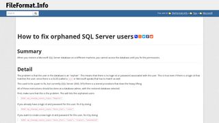 How to fix orphaned SQL Server users - FileFormat.Info