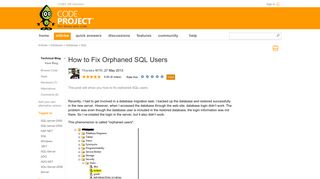 How to Fix Orphaned SQL Users - CodeProject