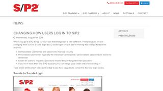 Changing How Users Log In to S/P2 - SP2.org