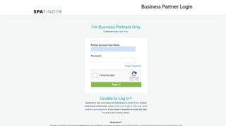 Partner Login - SpaFinder