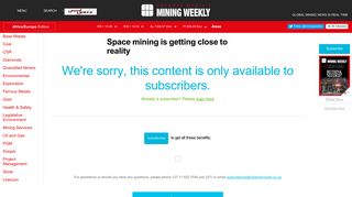 Mining Weekly - Login