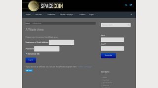 Affiliate Area - Space Coin