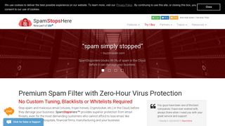 SpamStopsHere: Email Spam and Zero-Day Malware Filter