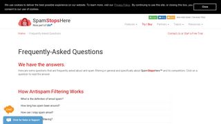 Antispam Filtering FAQ | SpamStopsHere