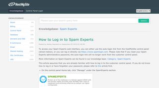 How to Log in to Spam Experts Solutions Knowledge Base ...