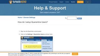 SpamHero - How do I setup Quarantine Users?
