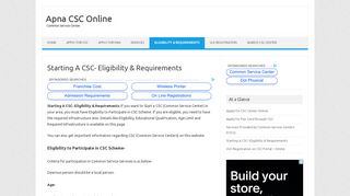 Starting A CSC- Eligibility & Requirements - Apna CSC Online