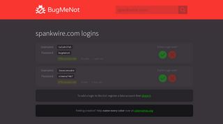 spankwire.com passwords - BugMeNot