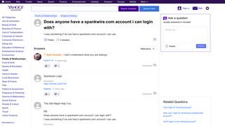 Does anyone have a spankwire.com account i can login with? | Yahoo ...