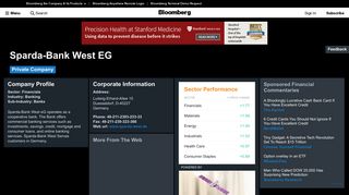 Sparda-Bank West eG: Company Profile - Bloomberg