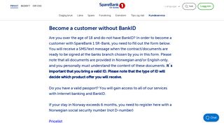 Become a customer without bankid - SpareBank 1 SR-Bank