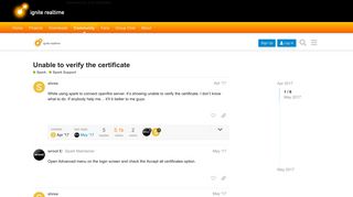 Unable to verify the certificate - Spark Support - Ignite Realtime ...