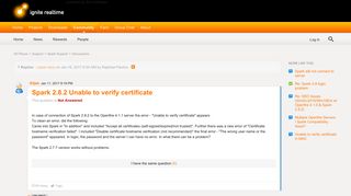 Spark 2.8.2 Unable to verify certificate | Ignite Realtime